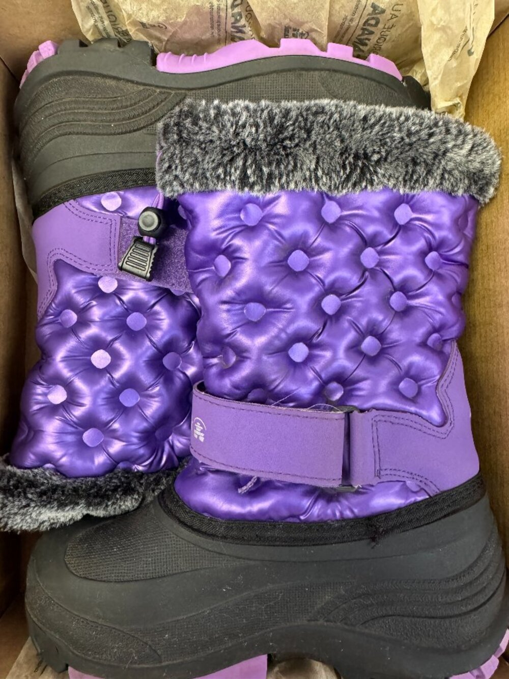 Shiny purple and black Kamik Kids' Penny 3 Winter Boots